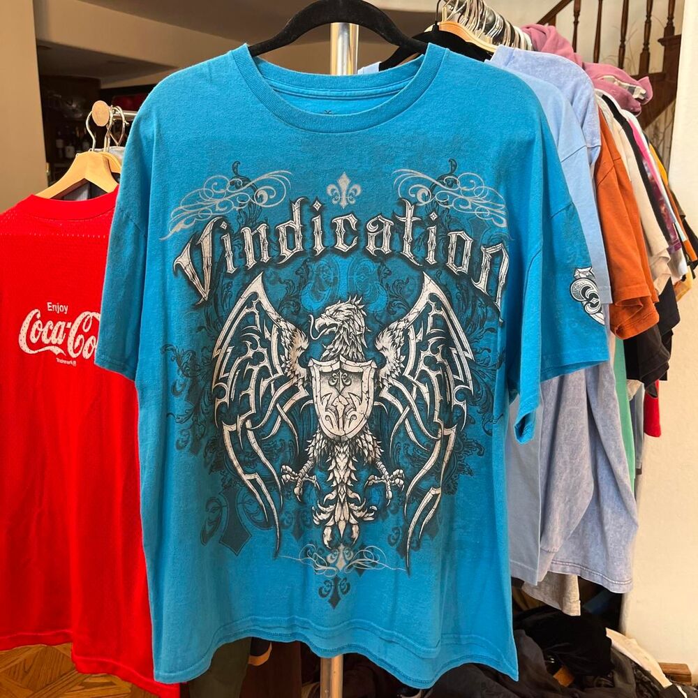 Vindication Affliction Jesse Pinkman Streetwear Thick Cotton Blue White T Shirt